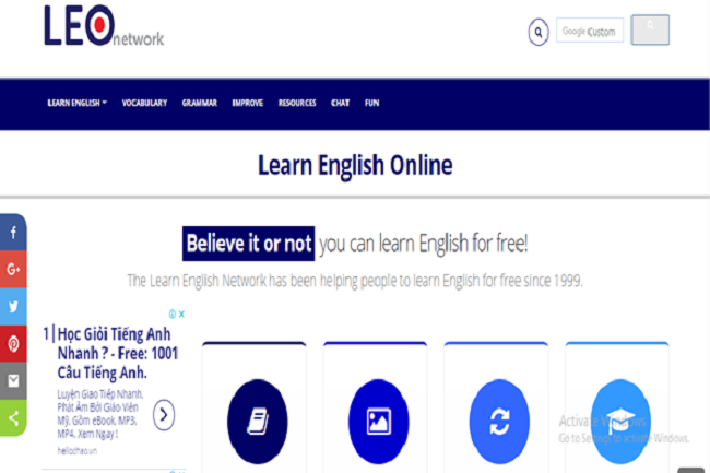 trang website học tiếng anh miễn phí Learn English